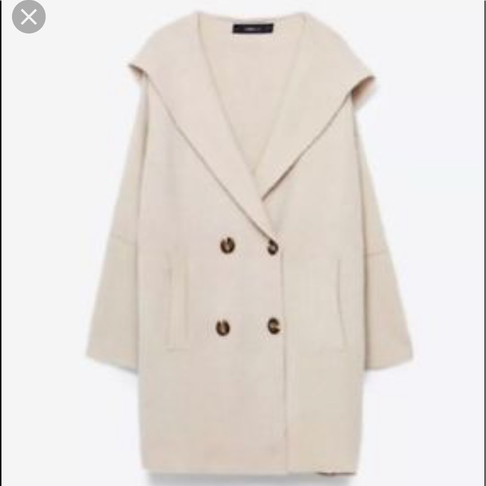 Zara double breasted hooded cardigan